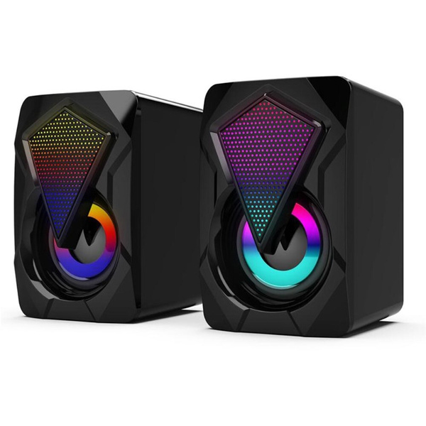 Компьютерные колонки с RGB-подсветкой, USB-зарядка, 3,5-мм разъем ...