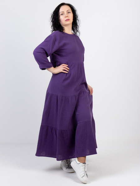 Платье TianaStyle летнее из муслина для девушек и женщин (100% хлопок ...