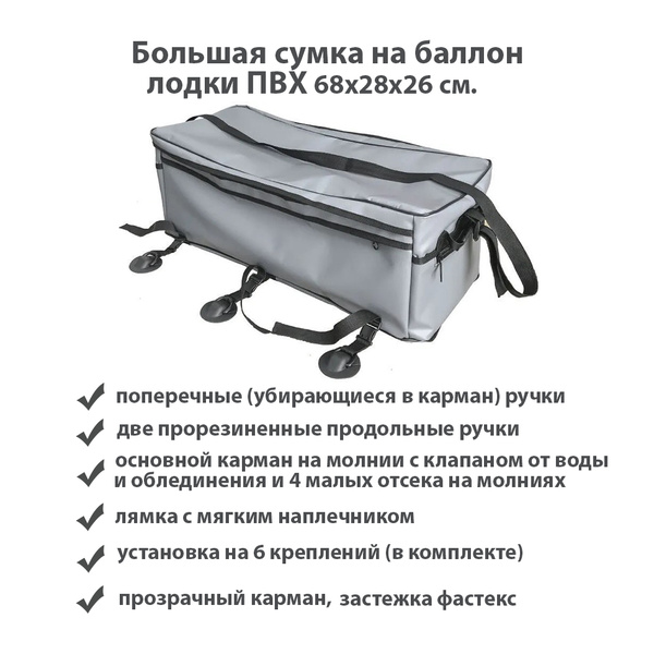 Сумка на баллон надувной лодки пвх большая (серый) - купить с доставкой ...