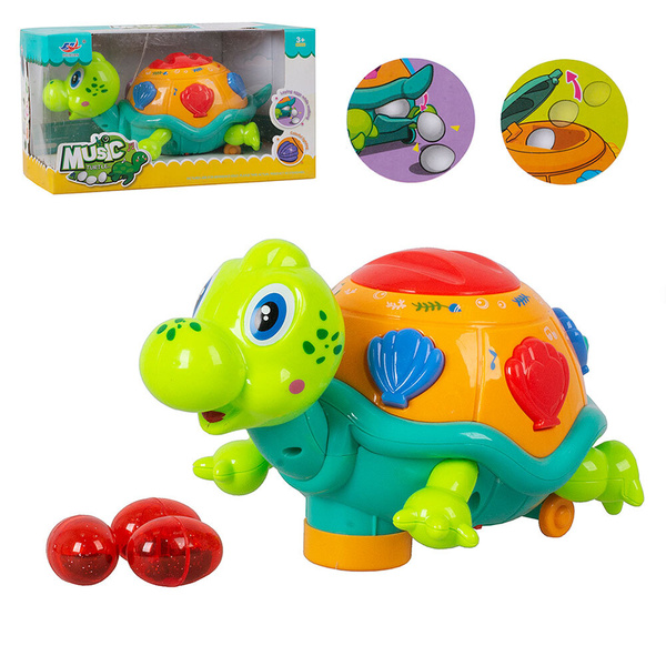 Интерактивная Черепашка Звук Свет / Катается и несет яйца / Зеленая ...