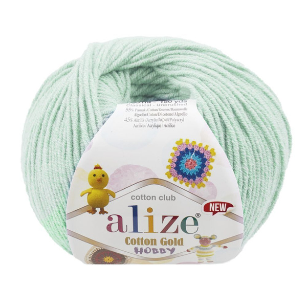 Alize Cotton Gold Hobby – Lotto 5 Gomitoli (40 – Blu) 55% Cotone 45% Acrilico, 50g/165m, Per Uncinetto E Maglia