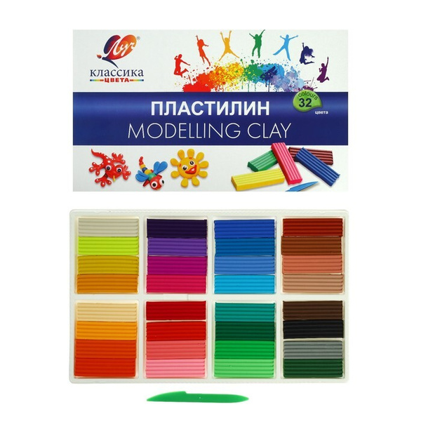 Пластилин 32 цвета "Классика", 640 г купить на OZON по низкой цене ...
