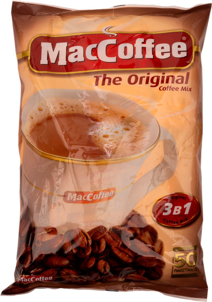 Напиток кофейный растворимый MACCOFFEE 3 в 1, 50 пакетиков - купить с ...