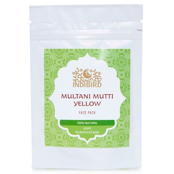 Мултани Митти Желтая глина Indibird, 50 гр - порошок-маска для лица и ...