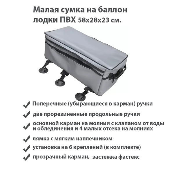 Сумка на баллон надувной лодки пвх малая (серый) - купить с доставкой ...