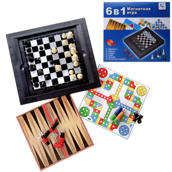 Набор настольных игр магнитный (6 в 1) Junfa Toys 8188-5 - купить с ...