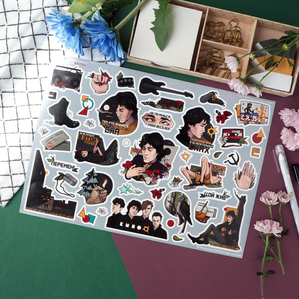 Набор наклеек А4 Pack Tsoi, виниловые стикеры, No Kids Stickers купить ...