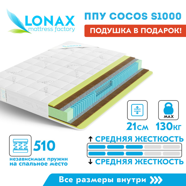 Матрас lonax ппу cocos s1000