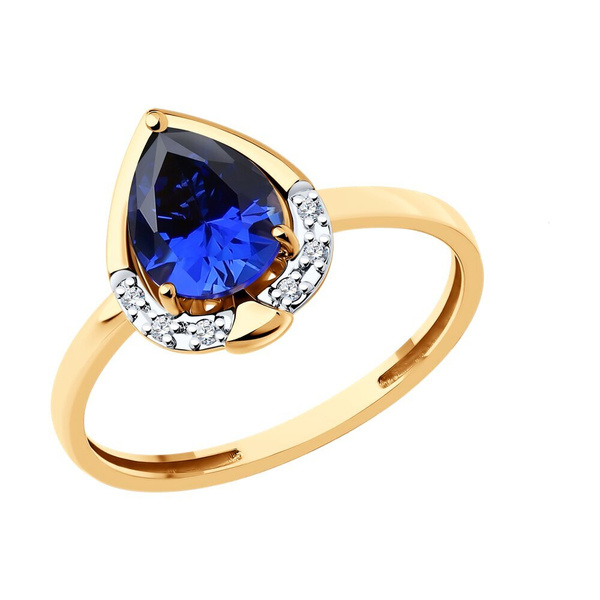 SOKOLOV Diamonds, Кольцо из золота с бриллиантами и корундом, 71-00220 ...