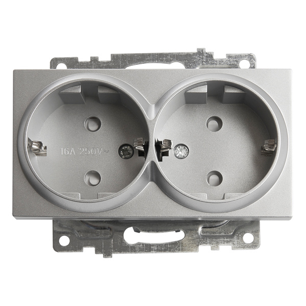 Розетка 2-местная с/з (механизм), STEKKER GLS16-7114-03, 250В, 16А с ...
