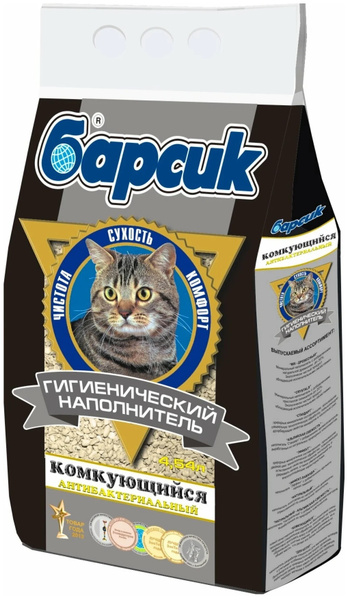 Наполнитель 4,54л БАРСИК для любых кошек, Комкующийся - купить с ...