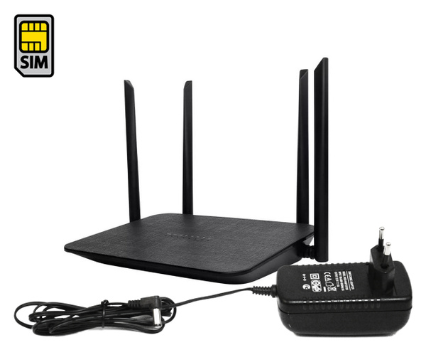 Роутер Wi-Fi роутеры 3G/4G с СИМ картой HDком С80-4G (Черный) (F1506EU ...
