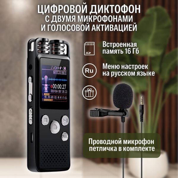 Диктофон Savetek DICTPROF1, WAV, MP3, 16 ГБ купить по выгодной цене в ...