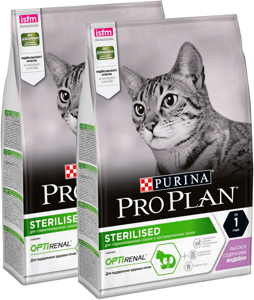 Сухой корм PRO PLAN CAT STERILISED RENAL PLUS TURKEY для взрослых ...