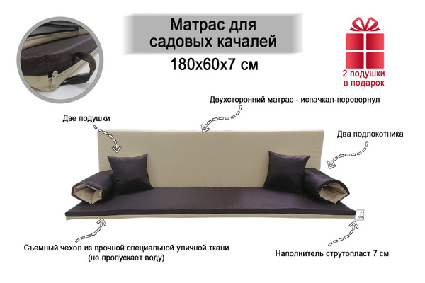 Матрас для качелей 60х180 см - купить с доставкой по выгодным ценам в ...