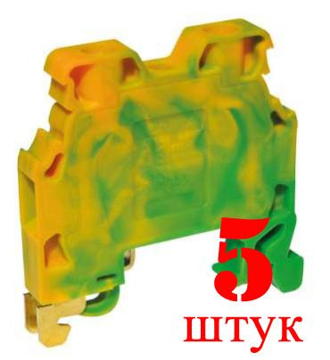 Винтовая наборная клемма ONKA на DIN-рейку, 4 кв, для заземления ...