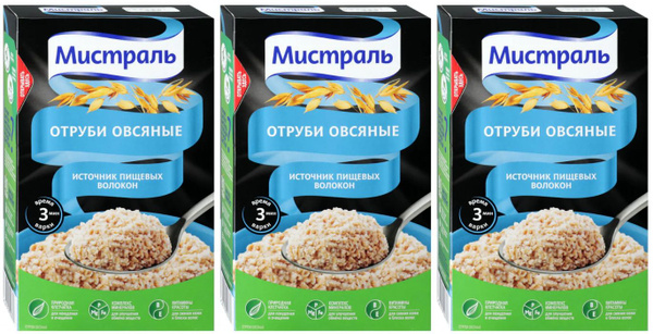 Мистраль Отруби Овсяные, Источник Пищевых Волокон, 400 г. (3 уп ...