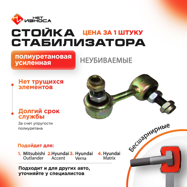 Стойка стабилизатора полиуретановая усиленная NL206B Mitsubishi ...