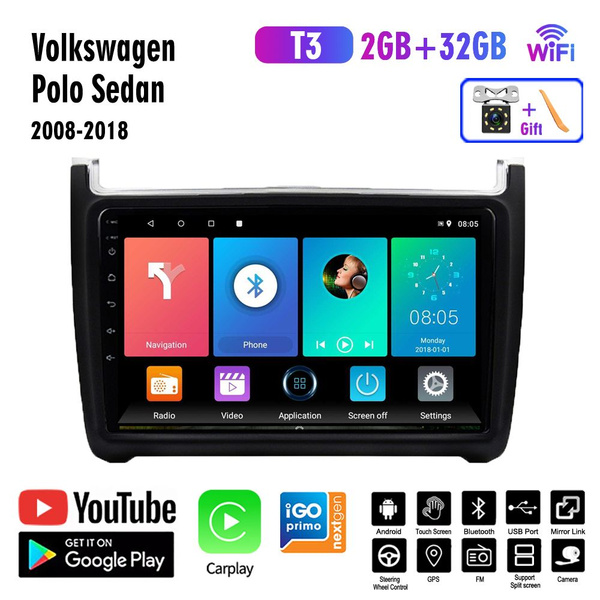 Автомагнитола 2 дин Андроид,Фольксваген Поло/Volkswagen Polo Sedan 2008 ...