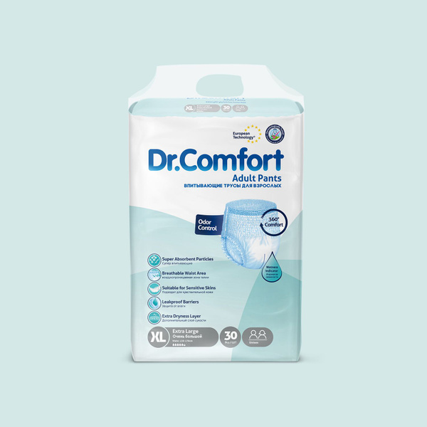 Подгузники-трусики для взрослых Dr. Comfort XL30, размер XL (талия 120 ...