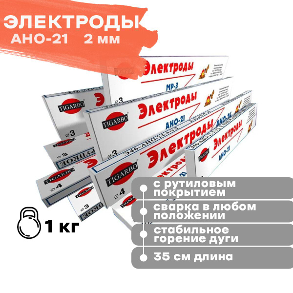 Электроды АНО-21 (2мм) 1кг универсальные TIGARBO - купить с доставкой ...