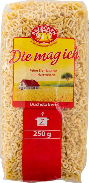 Макароны 3 Glocken Die mag ich Алфавит 250г - купить с доставкой по ...