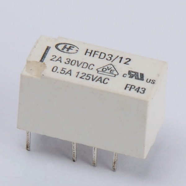 HFD4-012 Relay Relè 12V Dc Doppio 2 Scambio NEC DPDT PCB HONGFA RELAY