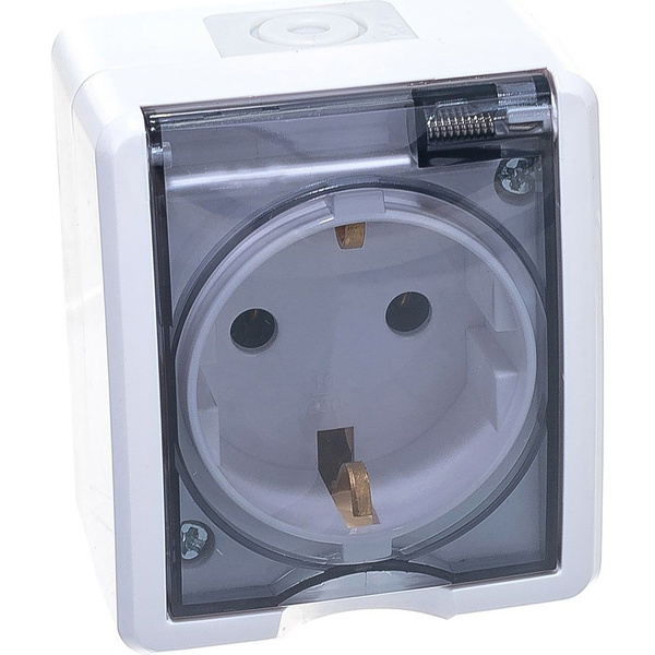 ЭРА 11-2401-01 Розетка 2P+E IP54, 16АХ-250В, ОУ, Эксперт, белый 16/160 ...