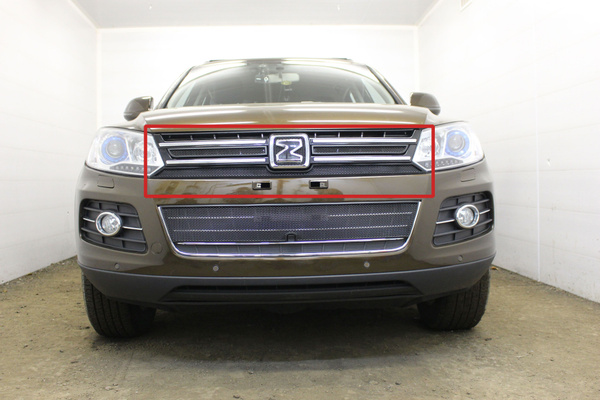 Защитная сетка радиатора верх черная Zotye T600 (2016-2021) (3 частей ...