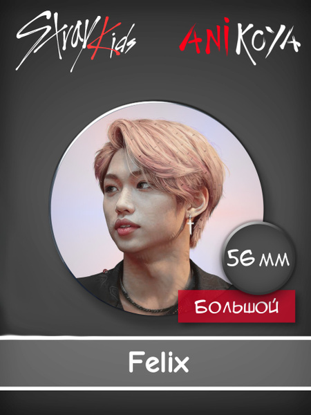 Значки к-pop Стрей Кидс / Stray Kids Felix 56 мм AniKoya мерч - купить ...