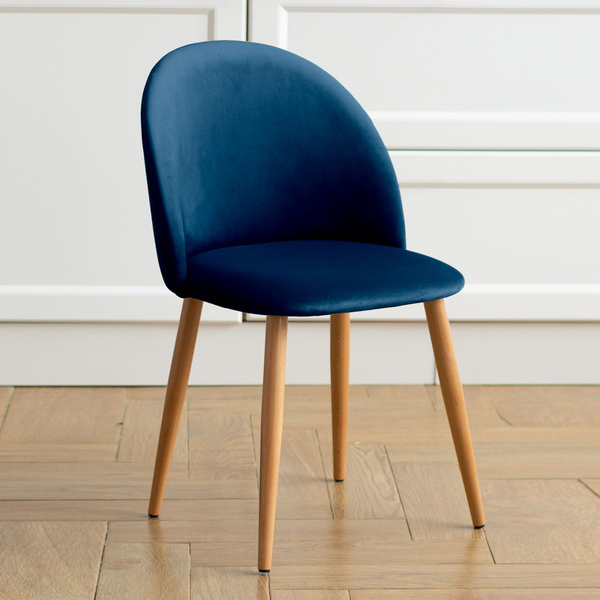 Стул Гринвич синий велюр кухонный мягкий со спинкой для дома, для кухни ...