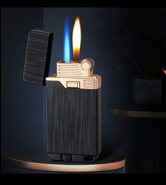 Зажигалка газовая Классика с двойным пламенем подарок для мужчин ...