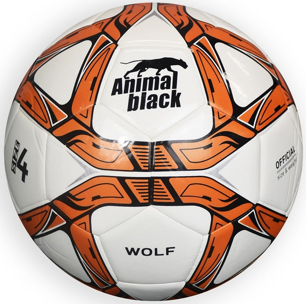 Футбольный мяч Animal black Мяч футбольный 4" Wolf (футзал), 4 размер ...