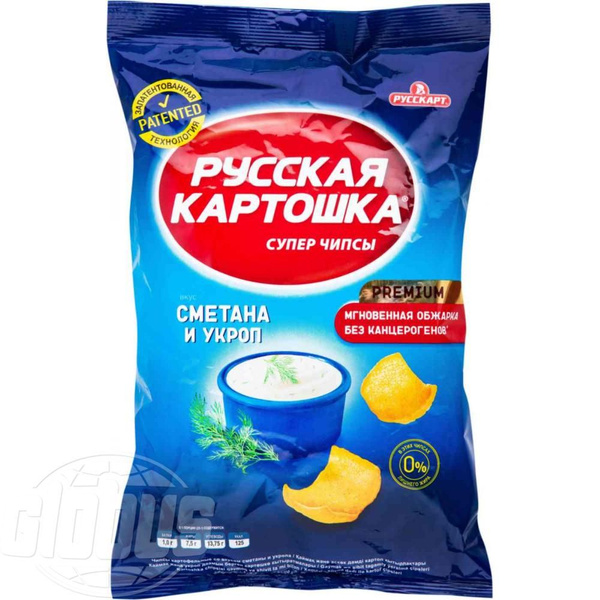 Чипсы Русскарт Сметана и укроп, 140 г - купить с доставкой по выгодным ...