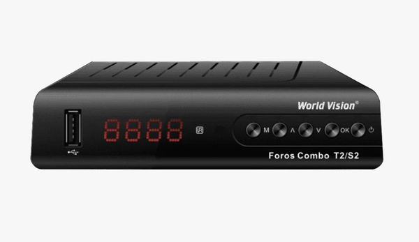 Ресивер WV Foros Combo T2/S2, IPTV, USB, RCA, HDMI, кн., диспл ...