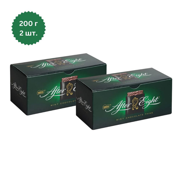 Шоколад After Eight темный с помадной начинкой со вкусом мяты 200 г x 2 ...