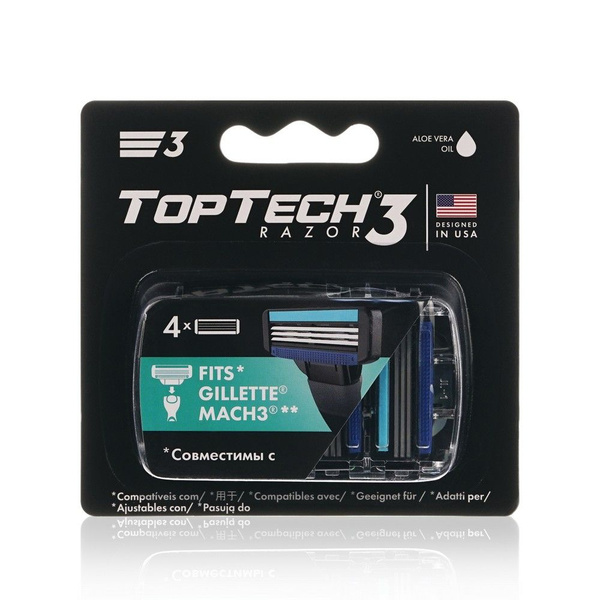 Мужские сменные кассеты для бритья TopTech Razor 3 , 4шт - купить с ...