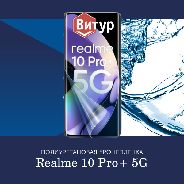 Защитная пленка Полиуретановая бронепленка на Realme 10 Pro Plus + 5g ...