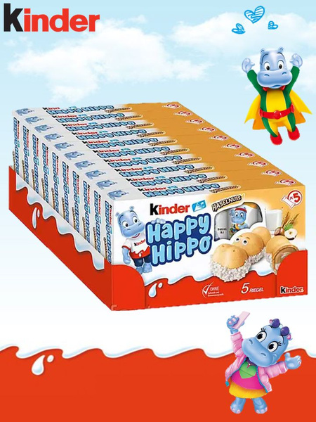 Батончики Киндер Хэппи Хиппо орех/ Kinder Happy Hippo Hazelnut 103 гр ...
