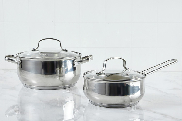 Набор посуды с крышками для приготовления пищи 2 предметов купить на ...