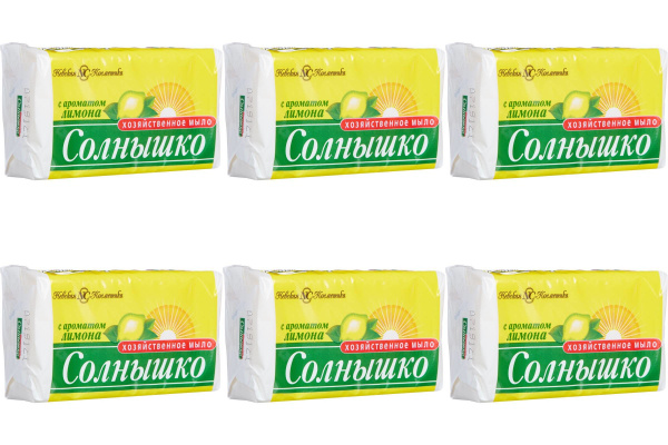 Солнышко Мыло хозяйственное 72% Солнышко, 140 г, 6 шт - купить с ...