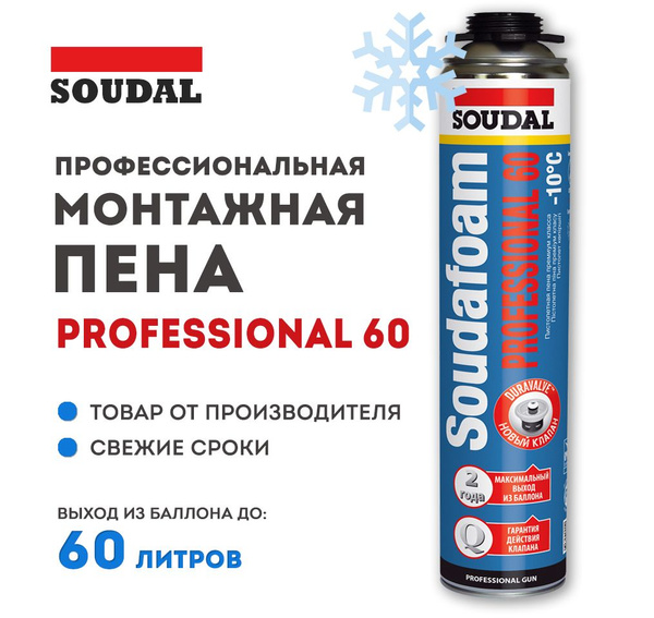 Профессиональная монтажная пена SOUDAL Professional 60_MP750.001 Зимняя ...