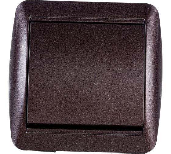 Выключатель одноклавишный (открытой установки, шоколад, IP44,10А, 250В ...