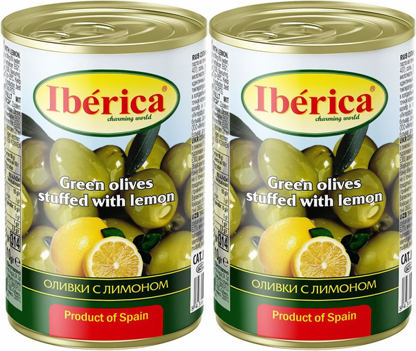Оливки Iberika с лимоном, комплект: 2 упаковки по 300 г - купить с ...
