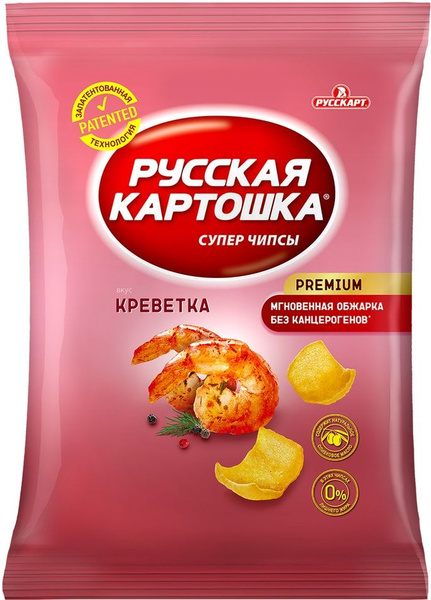Чипсы картофельные "Русская картошка" со вкусом креветки 80 гр - купить ...
