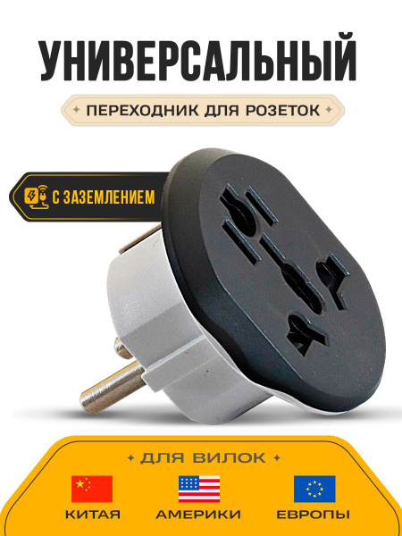 Переходник для розетки универсальный всех типов розеток с Китайской(Cn ...