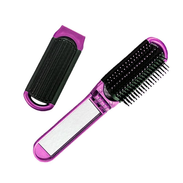 Расческа складная с зеркалом. Расческа для волос массажная. Компактная ...