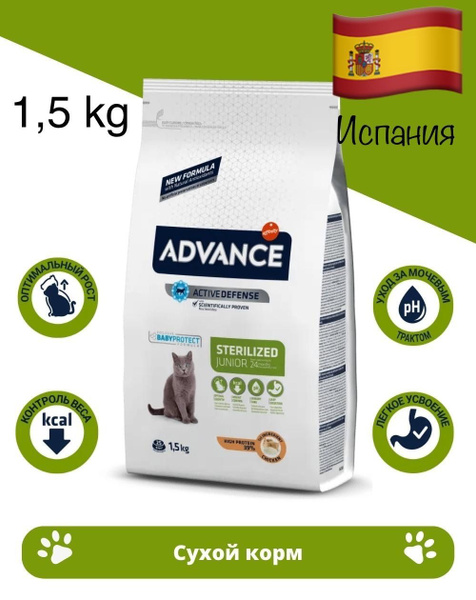 Корм для кошек Advance Young Sterilized с курицей и рисом (1.5кг ...