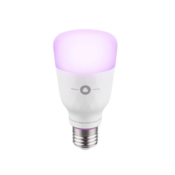 Яндекс Умная лампочка с Алисой, цоколь E27, 8 Вт, RGB, Светодиодная, 1 ...