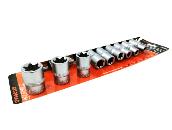 Набор головок TORX E10-E24, DR1/2", 9 предметов на планке Автодело ...
